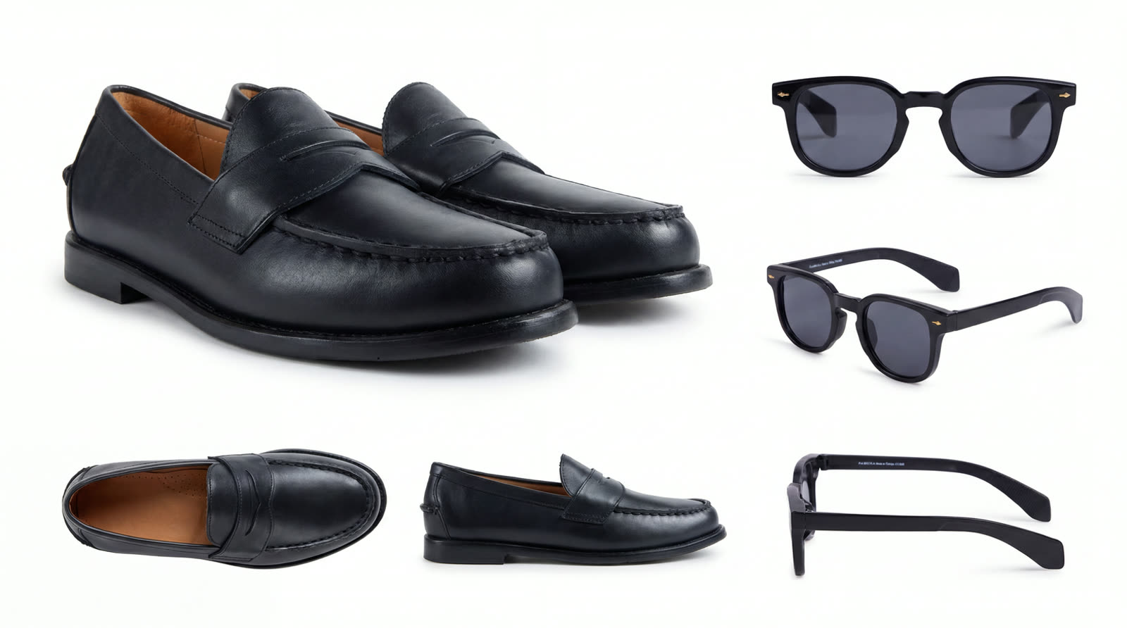 Accessory sheet — loafers and glasses