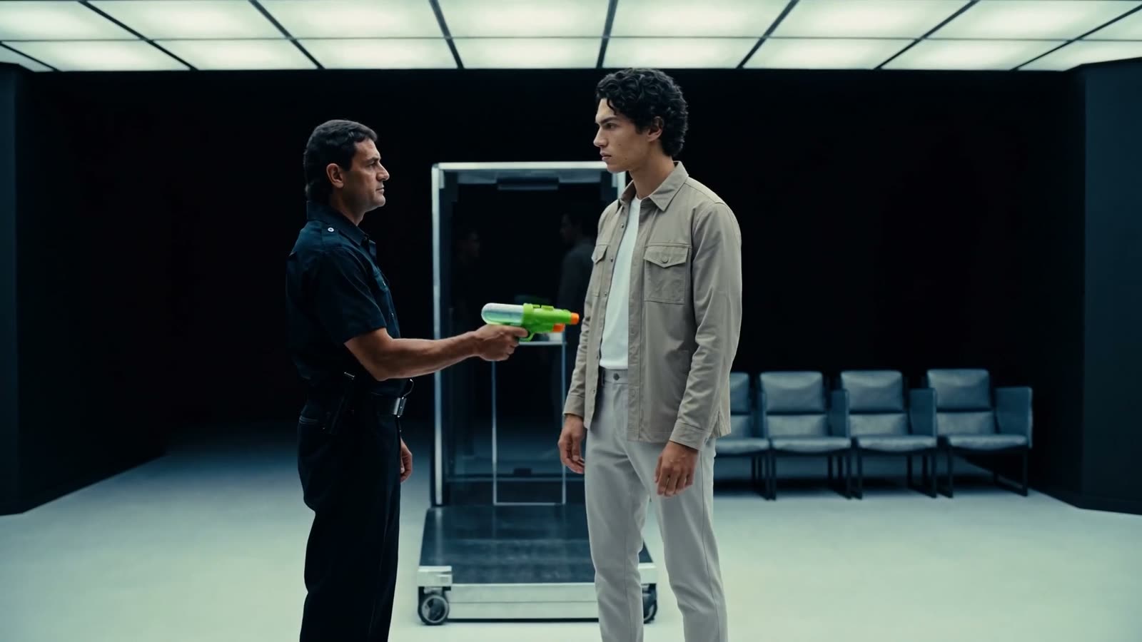 Film scene — the water gun moment